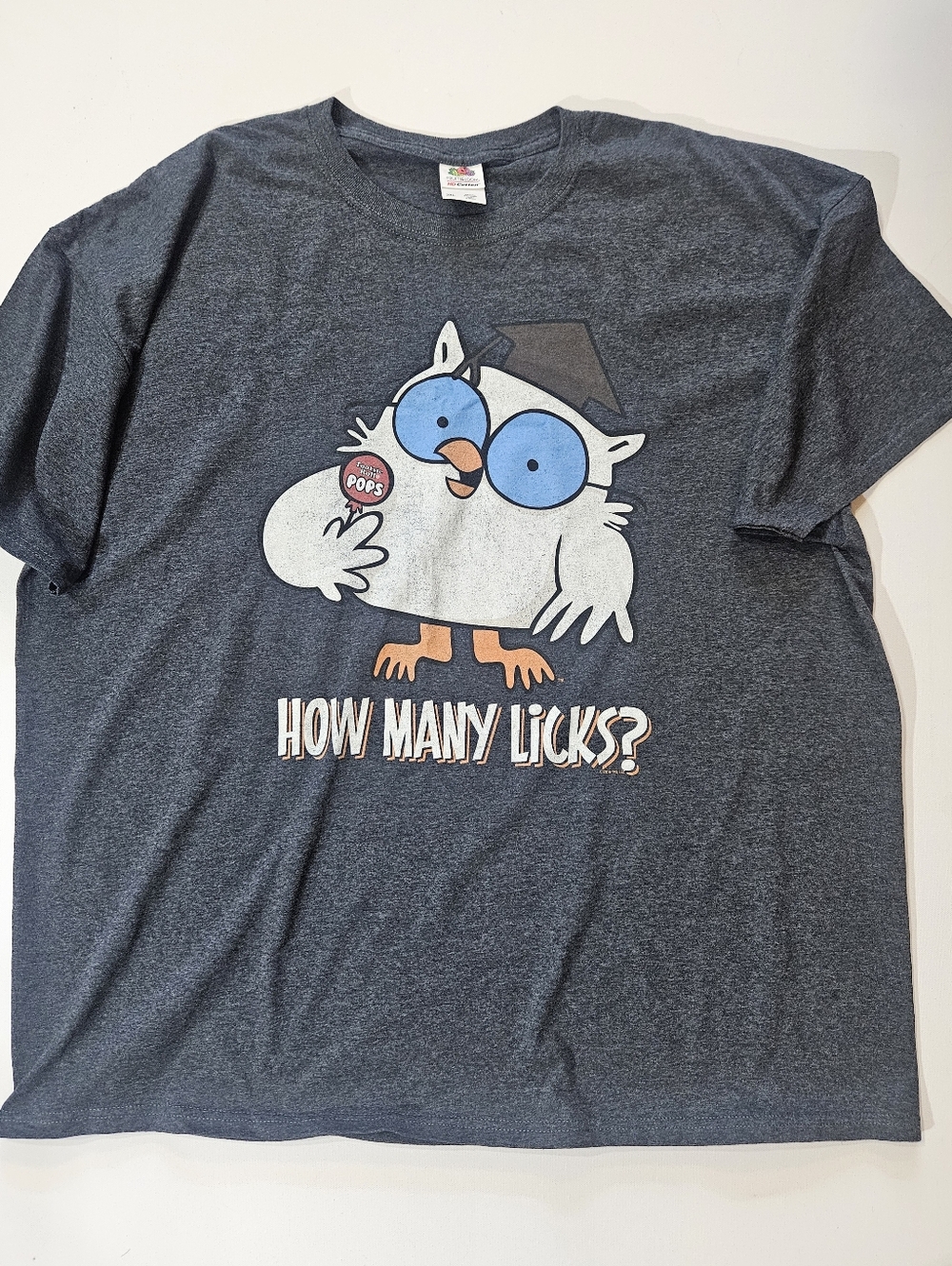 Fruit Of The Loom Tootsie Pop‎ T-Shirt Mens 2XL Blue White 90s Retro Graphic Tee